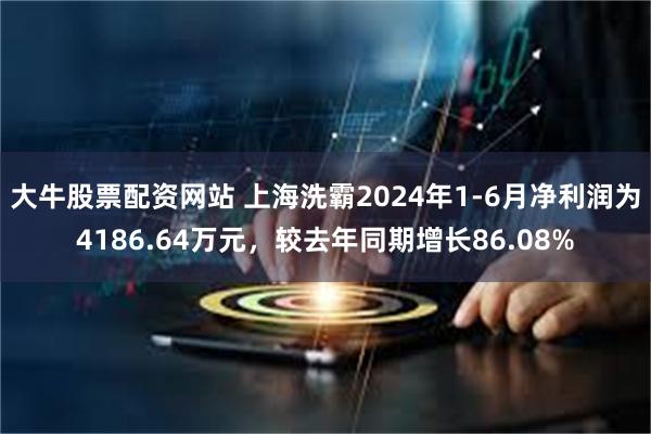 大牛股票配资网站 上海洗霸2024年1-6月净利润为4186.64万元，较去年同期增长86.08%