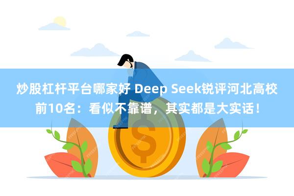 炒股杠杆平台哪家好 Deep Seek锐评河北高校前10名：看似不靠谱，其实都是大实话！